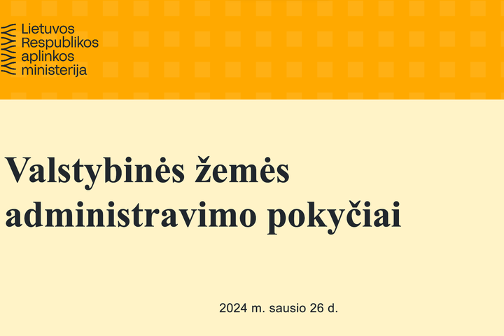 Aplinkos ministerija sausio 26 d., nuotolinio seminaro metu aptarė valstybinės žemės administravimo pokyčius nuo 2024 m. – žemės perdavimo savivaldybėms procesus ir naujas Žemės informacinės sistemos (ŽIS) el. paslaugas.  Socialiniams partneriams buvo pri